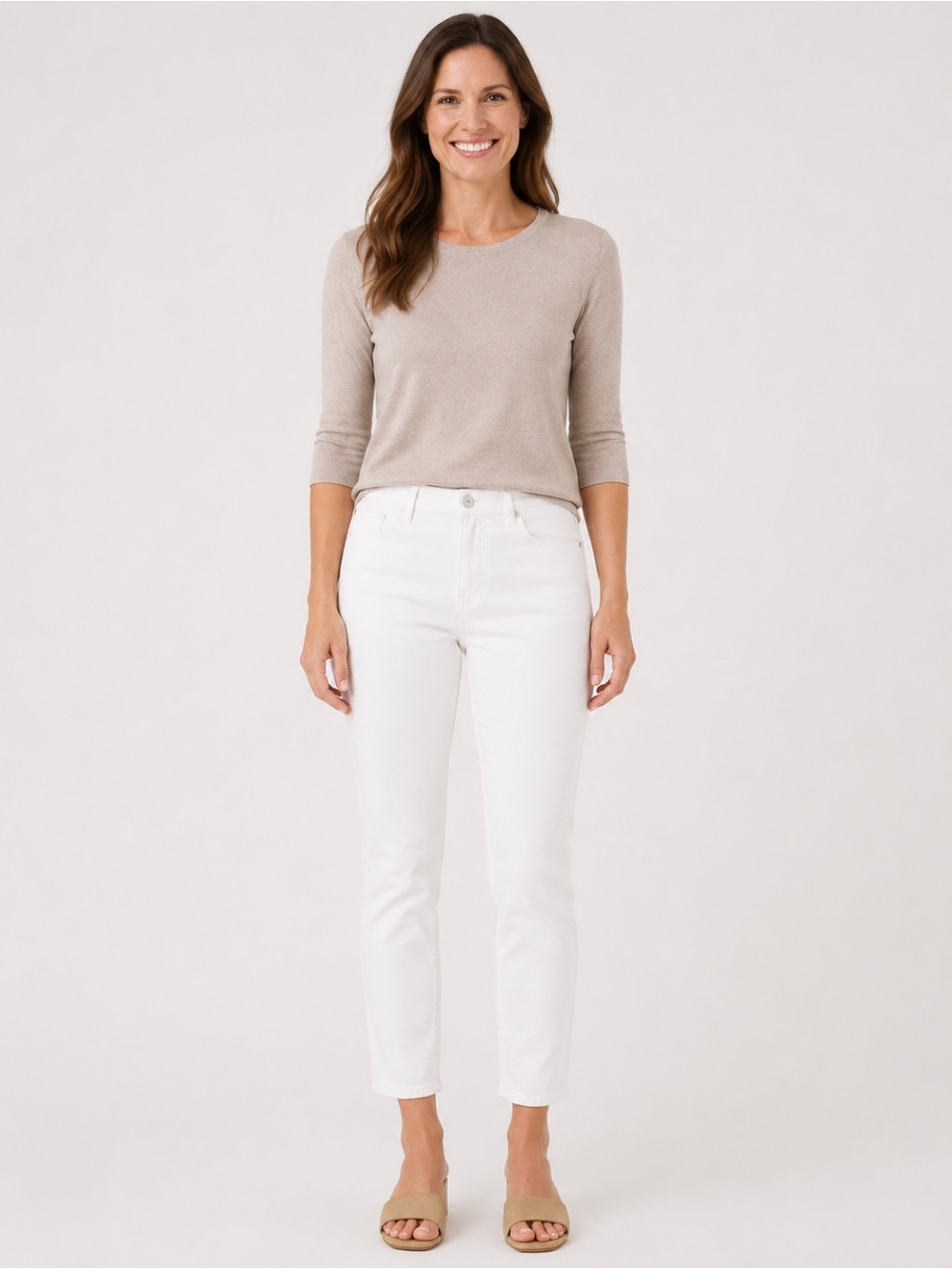 J Jill jeans denim white size 8 authentic fit slim ankle
